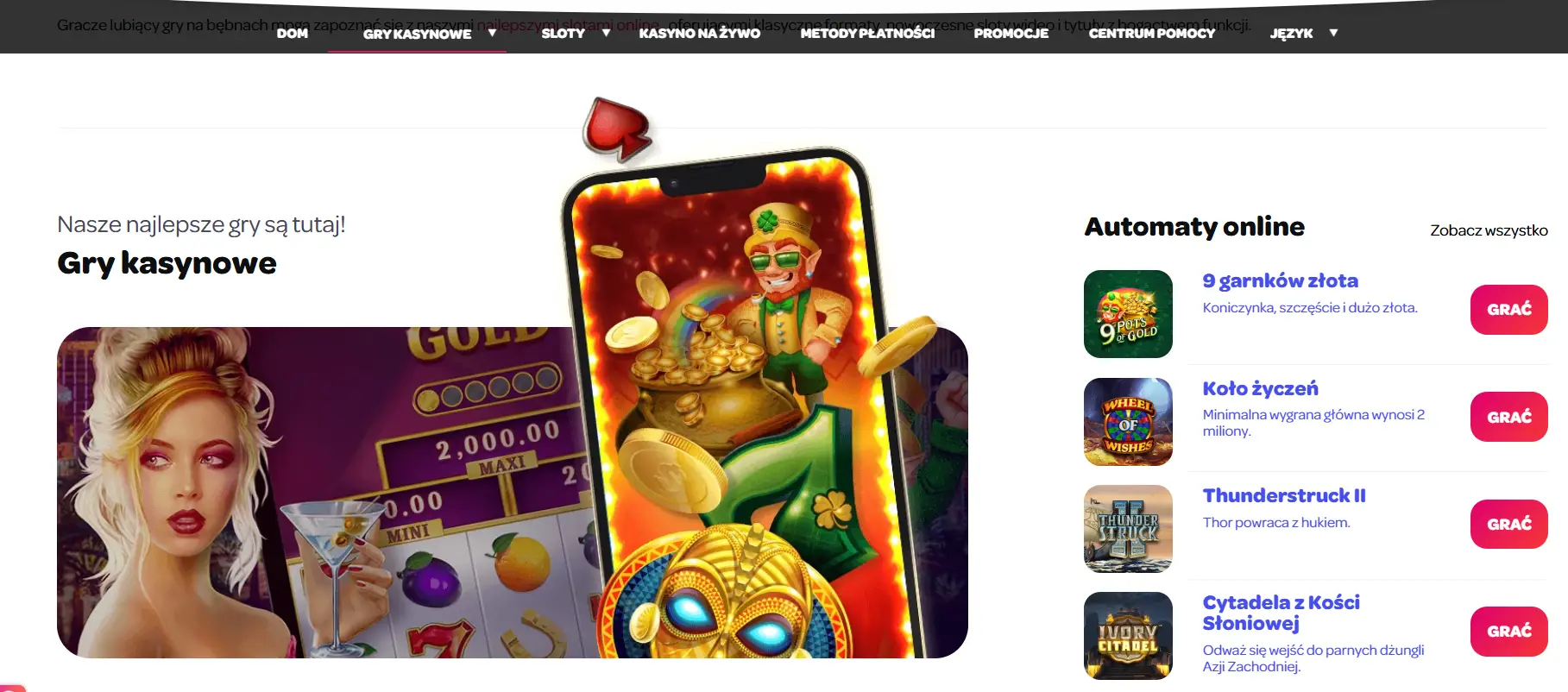 Oficjalny katalog gier Spin Casino